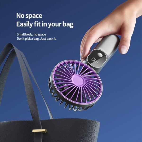3-in-1 USB Mini Fan with Digital Display & 6-Speed Control