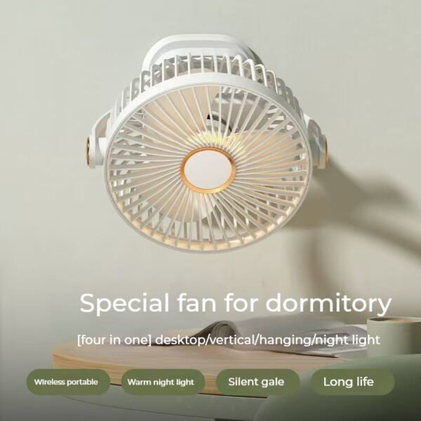 Ultra-Quiet Mini Fan with 5-Speed Control & Night Light