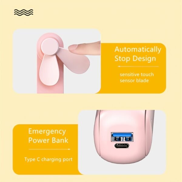 2-in-1 Mini Handheld Fan with Power Bank