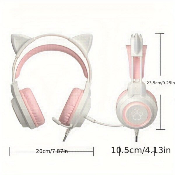 Cat Ear Wired Gaming Headset with Microphone
