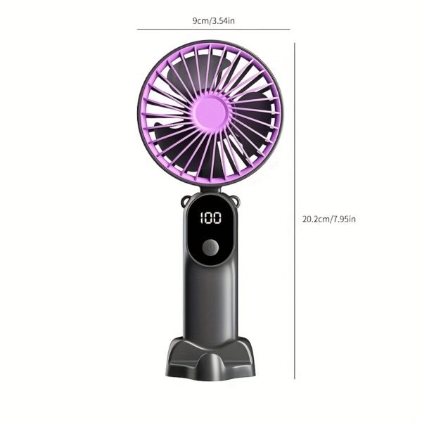 3-in-1 USB Mini Fan with Digital Display & 6-Speed Control