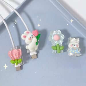 4-Pack Rabbit & Flower Cable Protectors