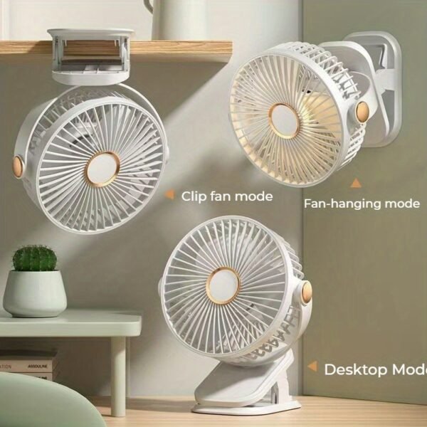 Ultra-Quiet Mini Fan with 5-Speed Control & Night Light