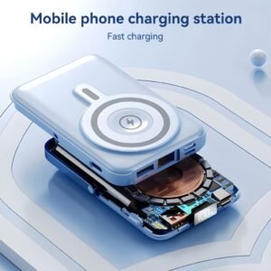 10,000mAh Wireless Power Bank with Smart Display & Phone Stand